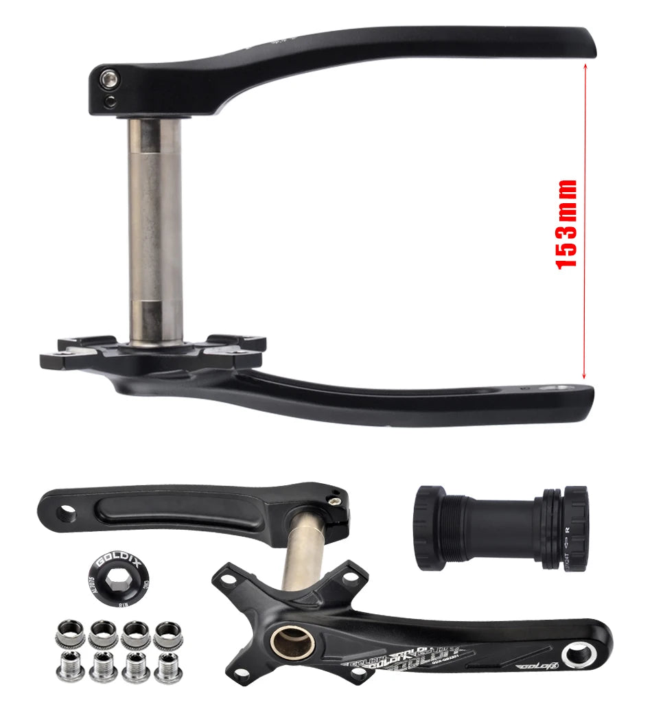 GOLDIX 104BCD MTB Crankset 165mm 170mm 175mm crank Round/Oval chainring 32T/34T/36T/38T Narrow Wide Teeth Sprocket for Mountain