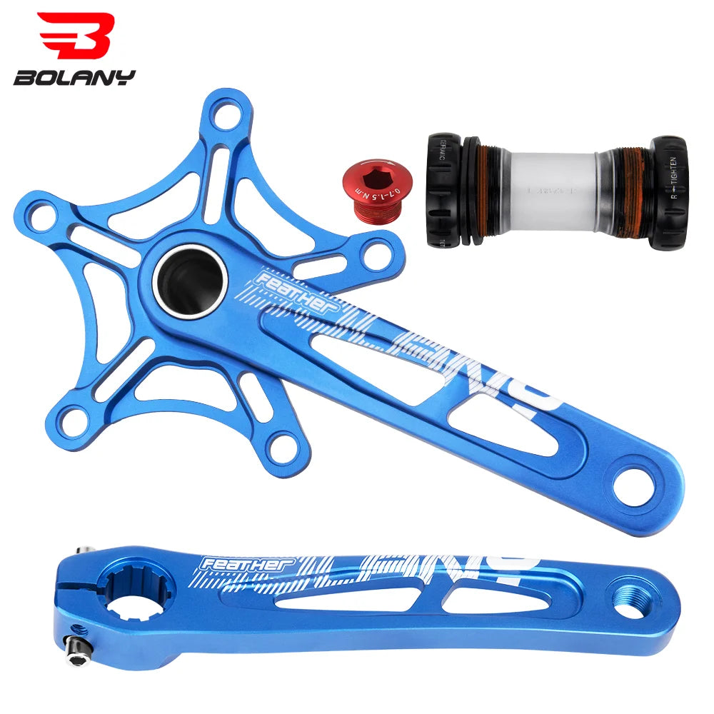 BOLANY Crankset Folding Bicycle Crank 170mm 130BCD 5 Bolts Aluminum Alloy Bottom Bracket Ceramic Bearing CNC Anodized Bike Parts