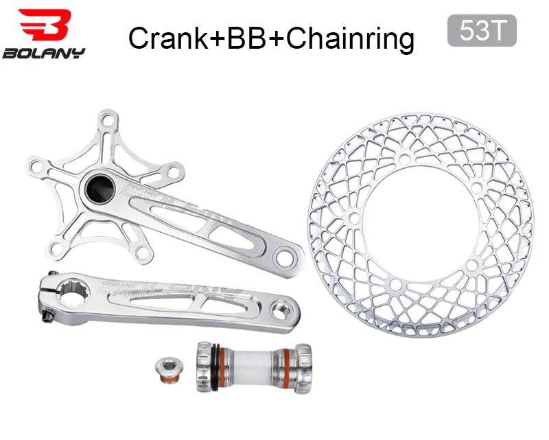 BOLANY Crankset Folding Bicycle Crank 170mm 130BCD 5 Bolts Aluminum Alloy Bottom Bracket Ceramic Bearing CNC Anodized Bike Parts