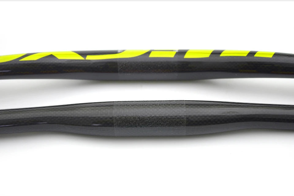 ULLICYC Mountain Bike 3K Full Carbon Handlebar Flat/Rise Carbon Bicycle Handlebar MTB Parts Fluorescent yellow 31.8*580-740mm