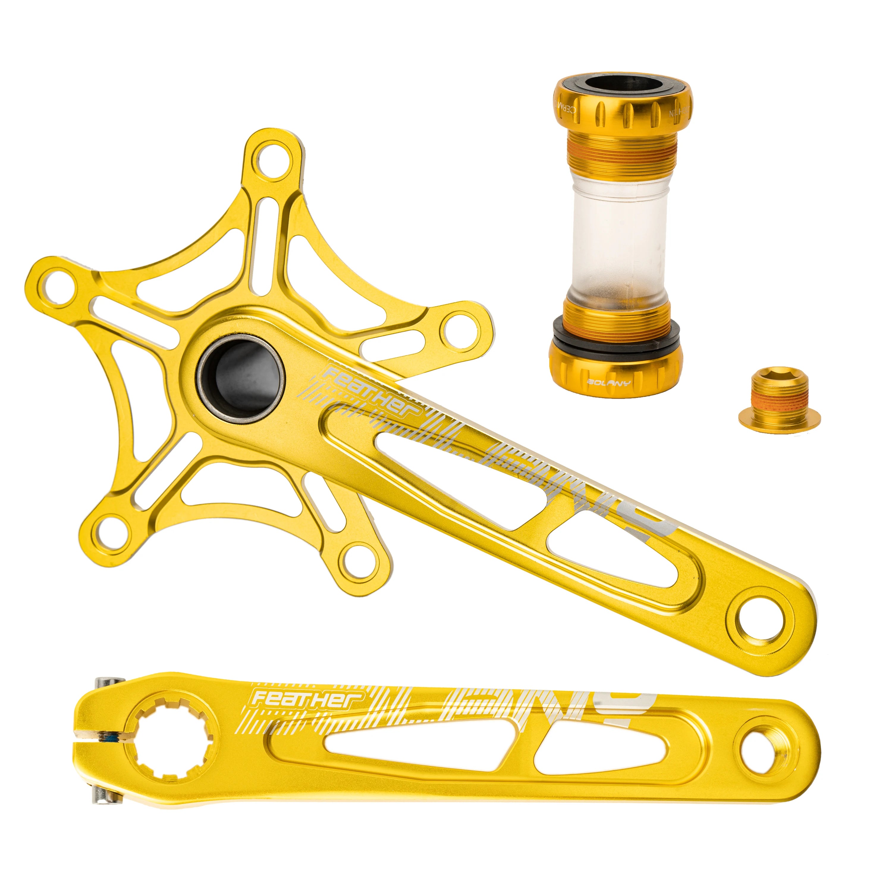 BOLANY Crankset Folding Bicycle Crank 170mm 130BCD 5 Bolts Aluminum Alloy Bottom Bracket Ceramic Bearing CNC Anodized Bike Parts