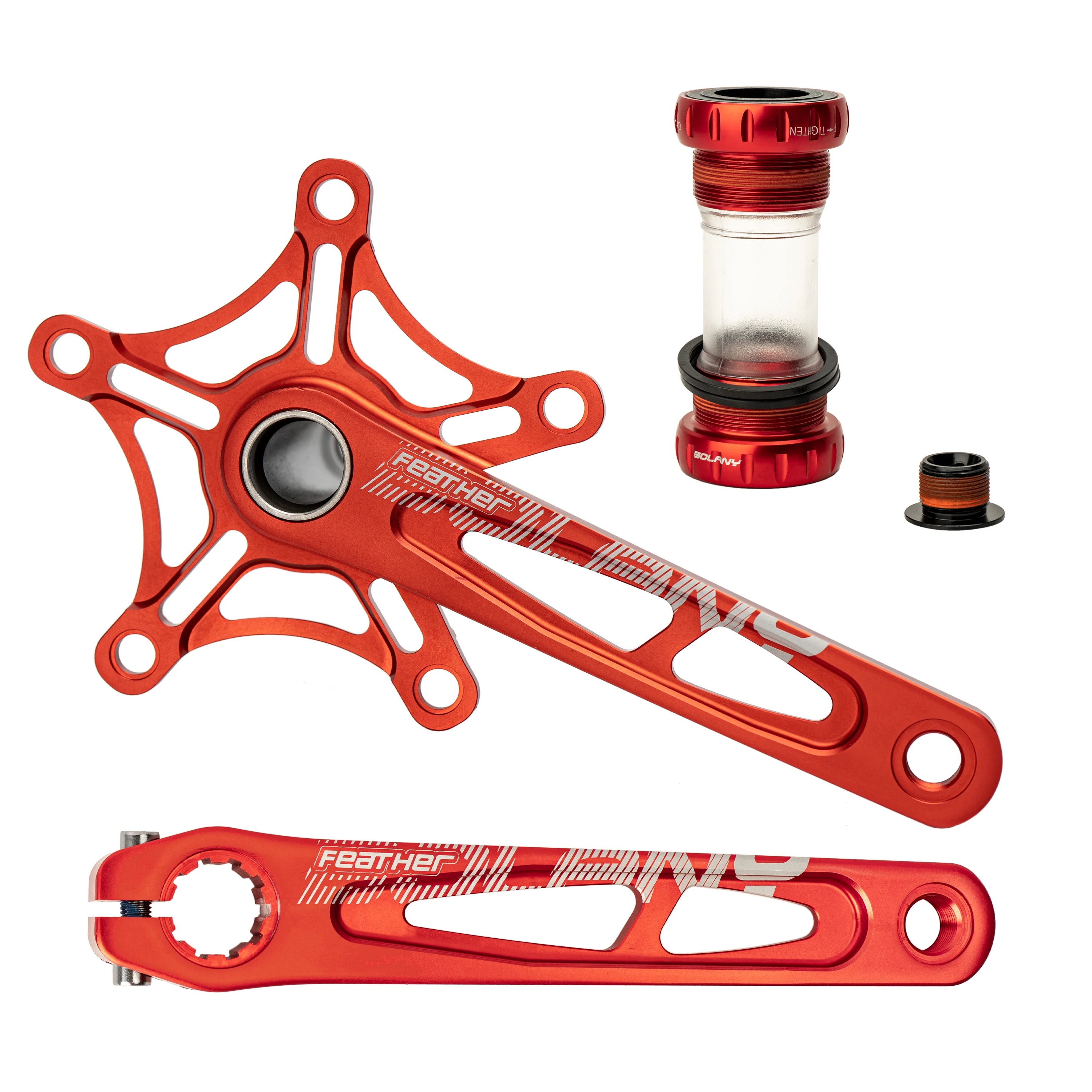 BOLANY Crankset Folding Bicycle Crank 170mm 130BCD 5 Bolts Aluminum Alloy Bottom Bracket Ceramic Bearing CNC Anodized Bike Parts