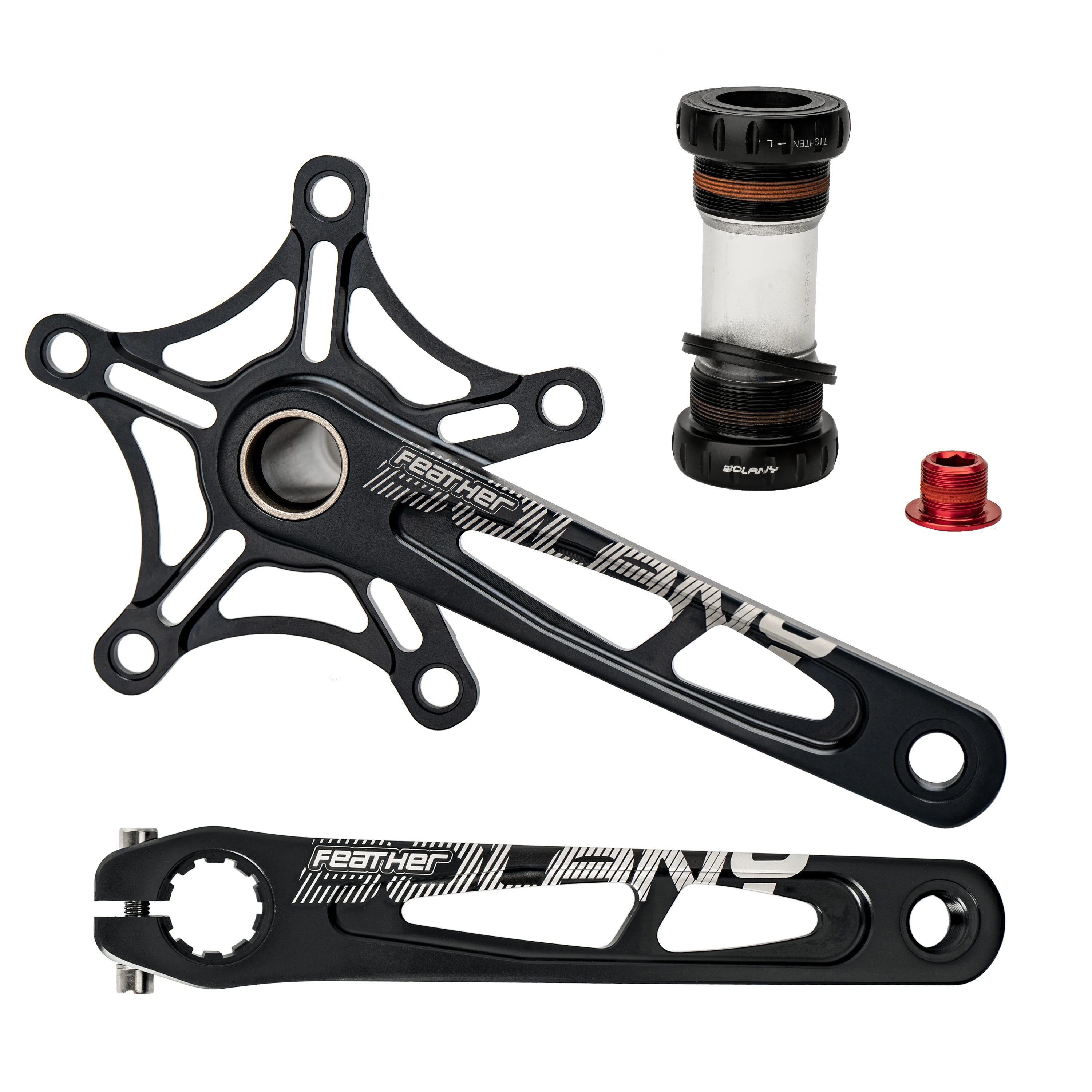 BOLANY Crankset Folding Bicycle Crank 170mm 130BCD 5 Bolts Aluminum Alloy Bottom Bracket Ceramic Bearing CNC Anodized Bike Parts