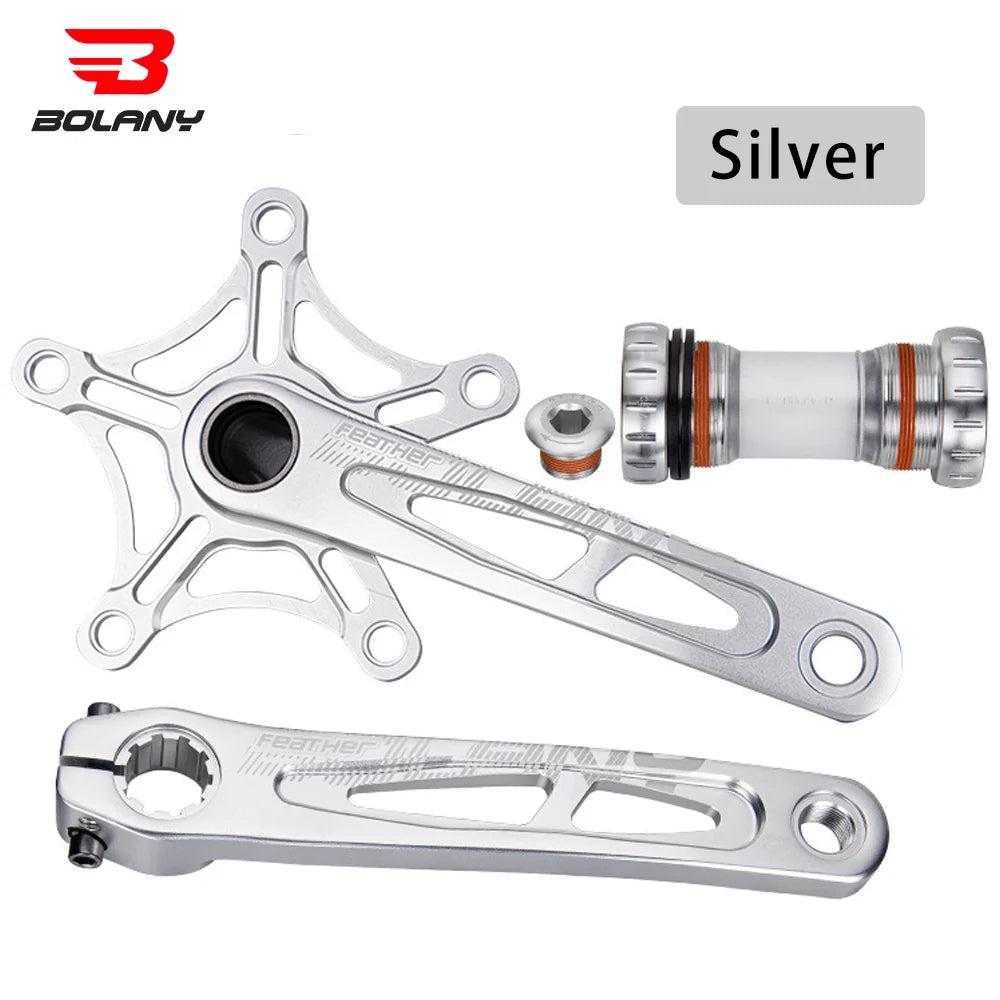 BOLANY Crankset Folding Bicycle Crank 170mm 130BCD 5 Bolts Aluminum Alloy Bottom Bracket Ceramic Bearing CNC Anodized Bike Parts