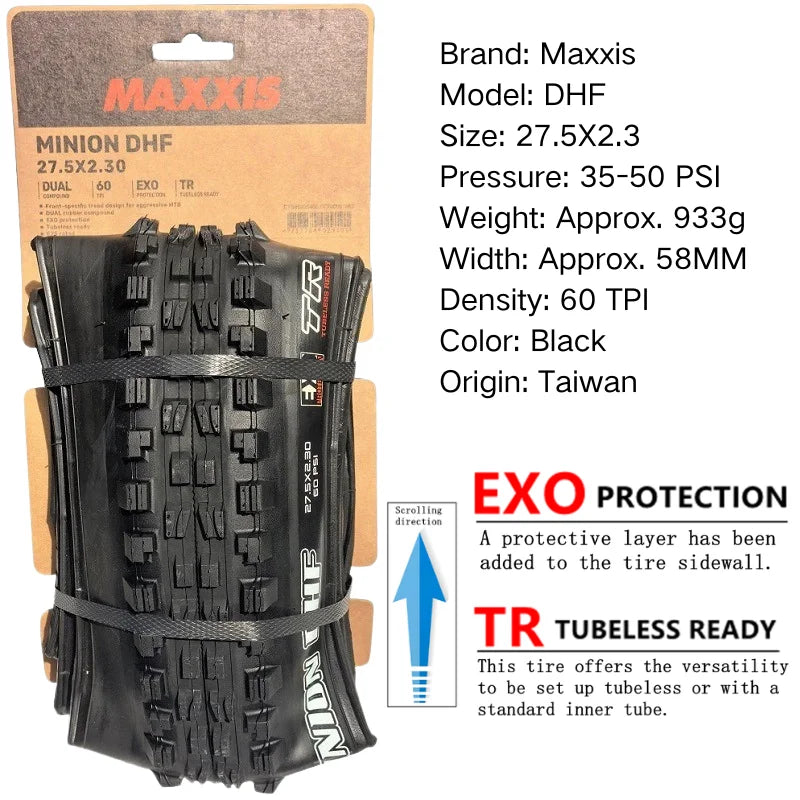 Maxxis Minion DHF (M301Ru) 26x2.3 27.5x2.3/2.5/2.8 29x2.3/2.5  Folding Downhill Tires For Mountain Bikes Are More Wear-resistant