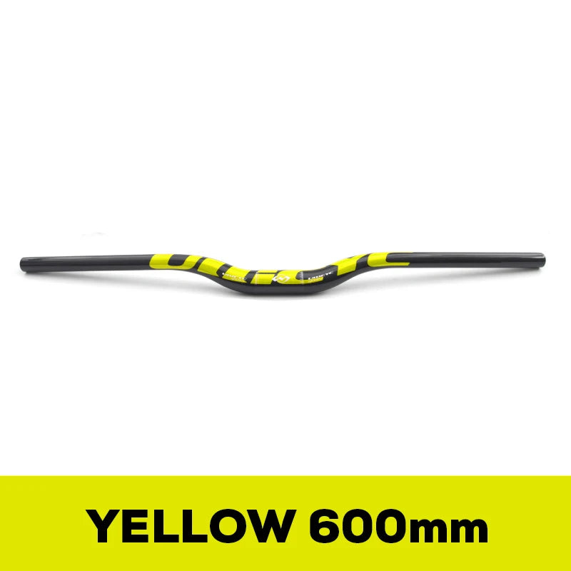 ULLICYC Mountain Bike 3K Full Carbon Handlebar Flat/Rise Carbon Bicycle Handlebar MTB Parts Fluorescent yellow 31.8*580-740mm