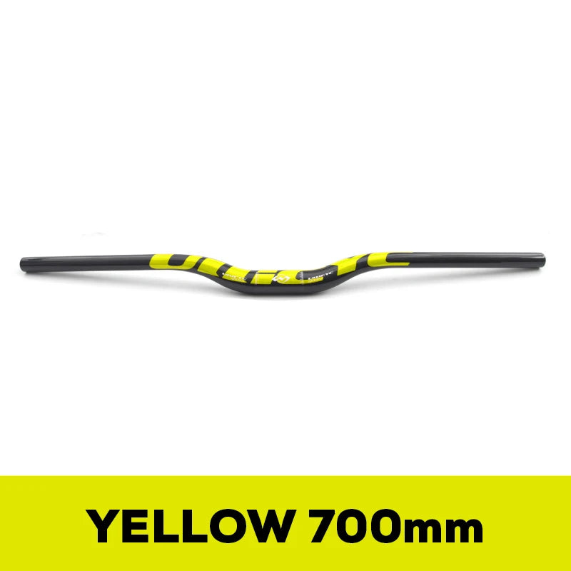 ULLICYC Mountain Bike 3K Full Carbon Handlebar Flat/Rise Carbon Bicycle Handlebar MTB Parts Fluorescent yellow 31.8*580-740mm