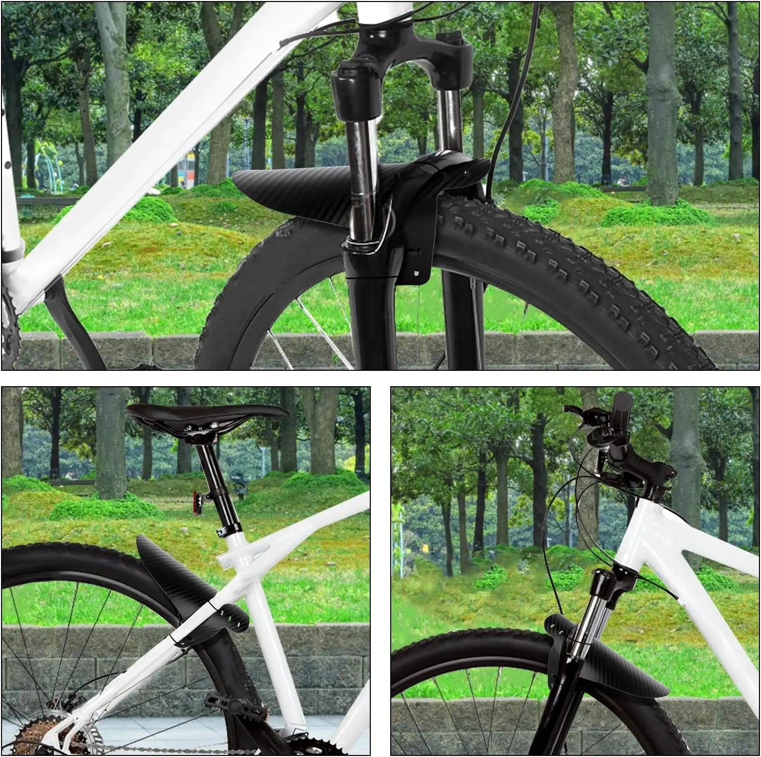 MTB Carbon Mud Guard Set – Universelles Schutzblech für Vorder- & Hintergabel | Inkl. 5 Kabelbinder