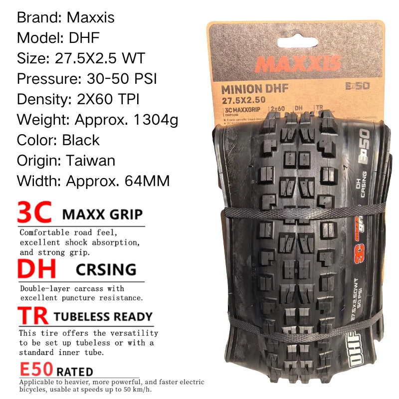 Maxxis Minion DHF (M301Ru) 26x2.3 27.5x2.3/2.5/2.8 29x2.3/2.5  Folding Downhill Tires For Mountain Bikes Are More Wear-resistant