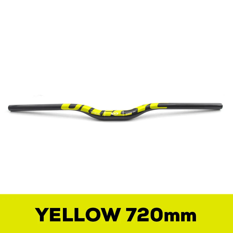 ULLICYC Mountain Bike 3K Full Carbon Handlebar Flat/Rise Carbon Bicycle Handlebar MTB Parts Fluorescent yellow 31.8*580-740mm