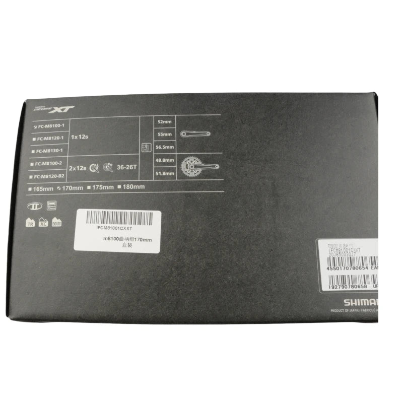 SHIMANO DEORE XT M8100 Kurbelarm 170 mm 12s Kurbelarm Boxed Mountainbike 1x12s MTB Fahrradzubehör Original