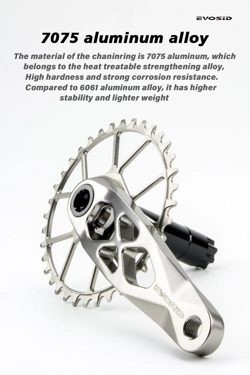 EVOSID Ultralight MTB Bike Crank 165mm DUB Axis 29mm Mountain Bicycle Crankset 170mm 3-nail Straight Installation For Enduro AM