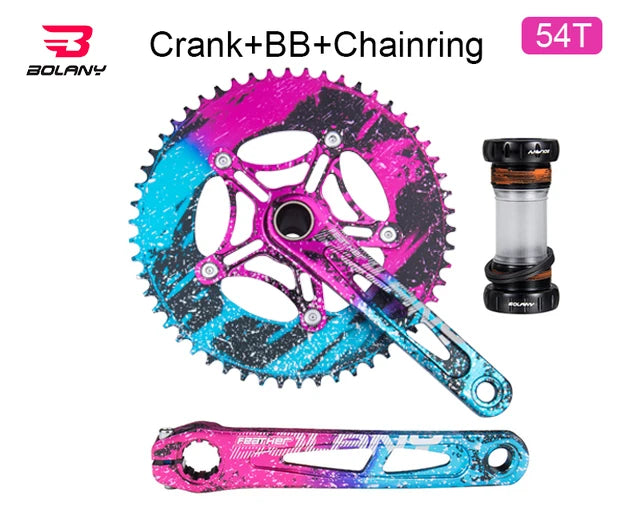 BOLANY Crankset Folding Bicycle Crank 170mm 130BCD 5 Bolts Aluminum Alloy Bottom Bracket Ceramic Bearing CNC Anodized Bike Parts