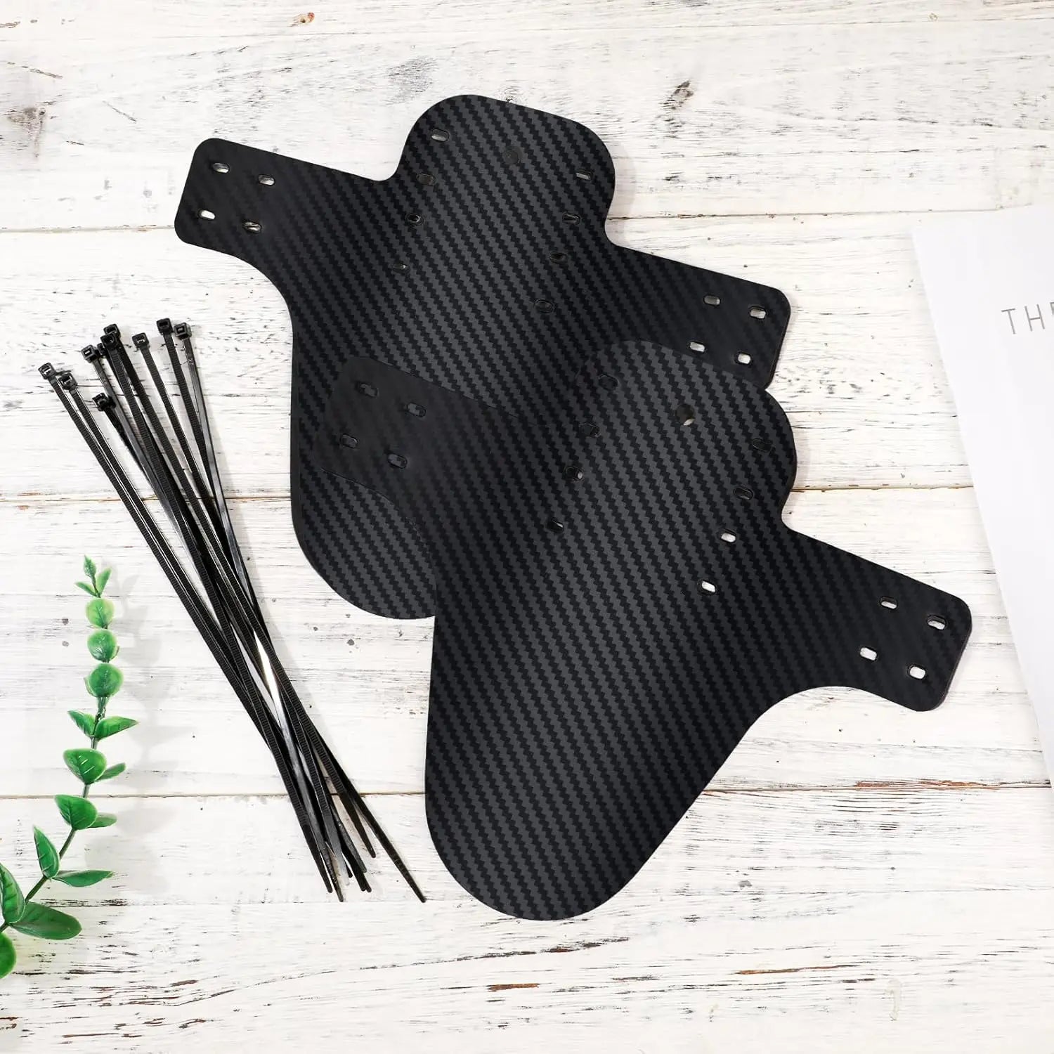 MTB Carbon Mud Guard Set – Universelles Schutzblech für Vorder- & Hintergabel | Inkl. 5 Kabelbinder