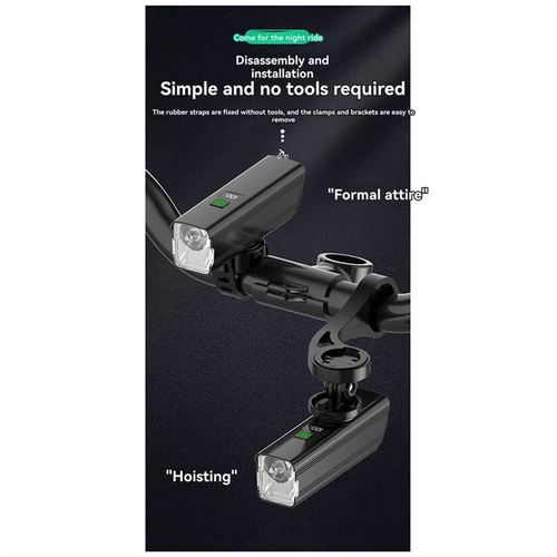 Cycling Lights Night Riding Lights With High And Low  Switch 800 Lumens USB-C Charging For Cyclists And Commuters-[A49T]