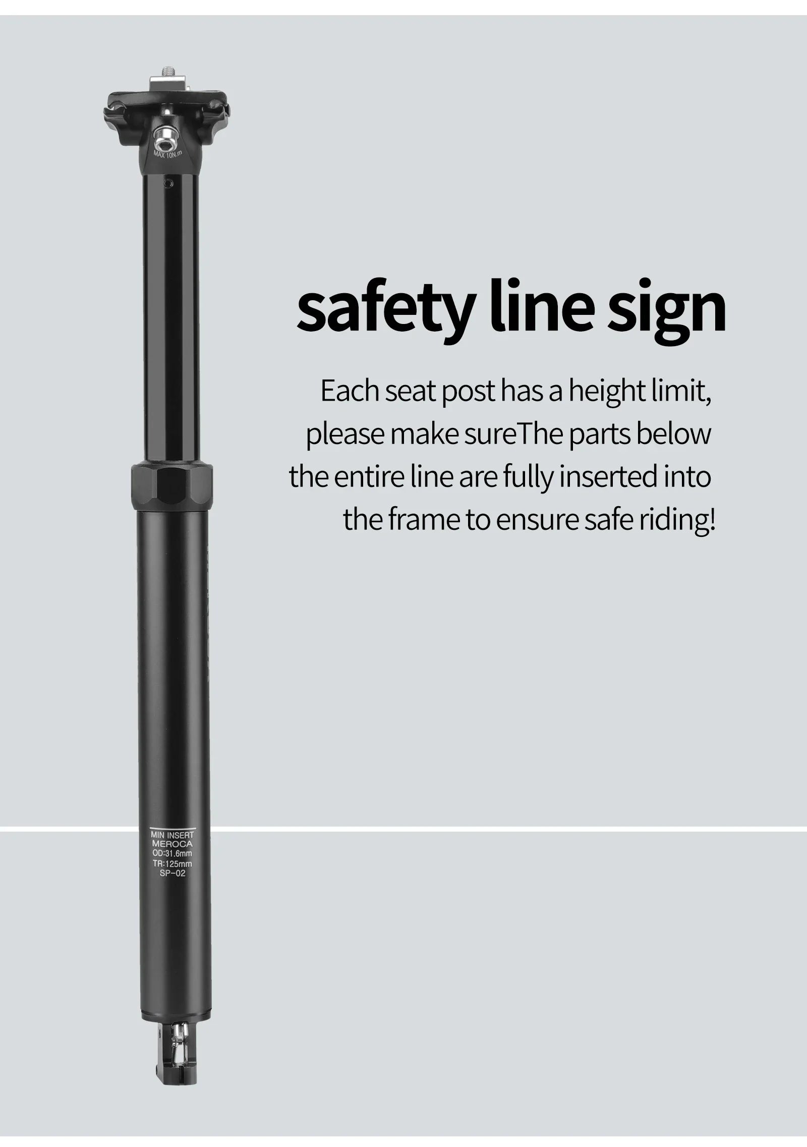 MEROCA Bicycle Dropper Seatpost 27.2/30.9/31.6x425mm Internal Routing Cable Remote Wire Control Lift Seat Tube Mtb Seatpost