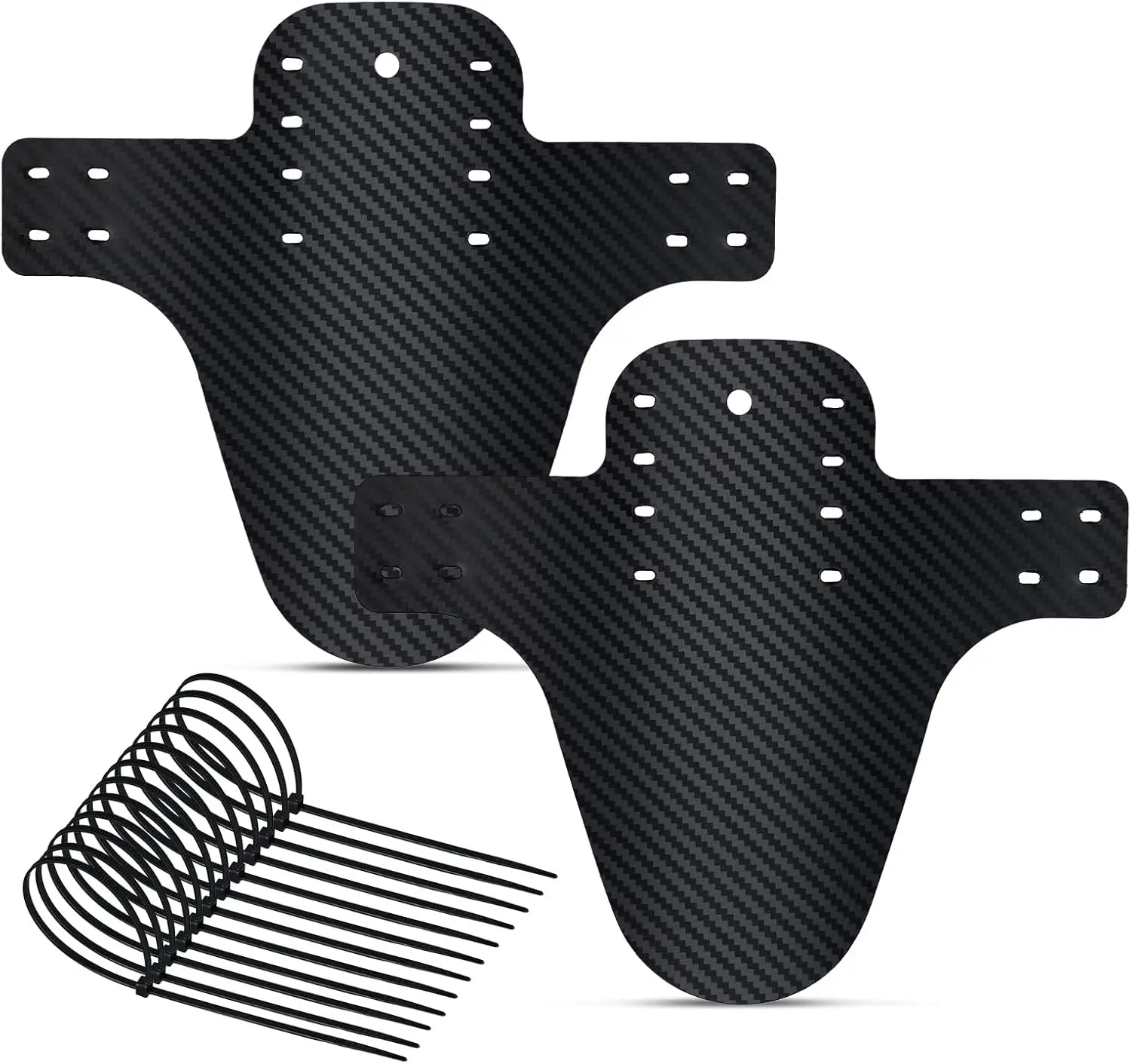 MTB Carbon Mud Guard Set – Universelles Schutzblech für Vorder- & Hintergabel | Inkl. 5 Kabelbinder