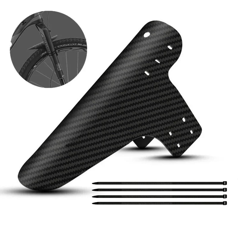 MTB Carbon Mud Guard Set – Universelles Schutzblech für Vorder- & Hintergabel | Inkl. 5 Kabelbinder