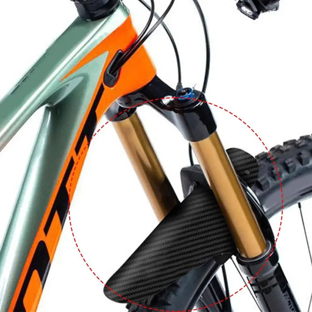 MTB Carbon Mud Guard Set – Universelles Schutzblech für Vorder- & Hintergabel | Inkl. 5 Kabelbinder