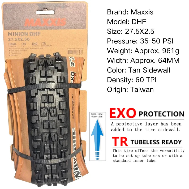 Maxxis Minion DHF (M301Ru) 26x2.3 27.5x2.3/2.5/2.8 29x2.3/2.5  Folding Downhill Tires For Mountain Bikes Are More Wear-resistant