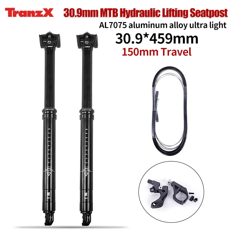 Tranz-x Dropper Seatpost Internal Cable Routing 30.9mm Hydraulic Lifting 150mm Travel Mountain Biycle Seat Post Tube Part ﻿