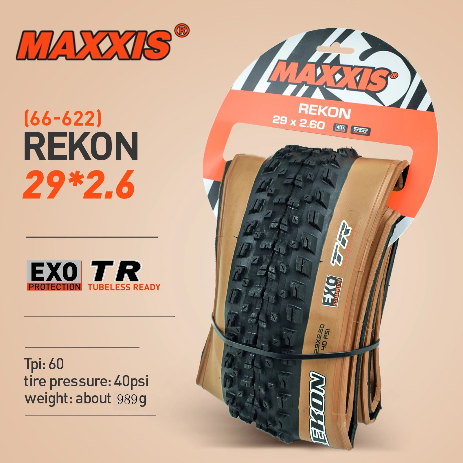 1pc MAXXIS 29 Tubeless Tire Rekon 29*2.4 29*2.6 EXO TR MTB Mountain Bike Tire For XC Trails Bike Parts Bicycle Accessories