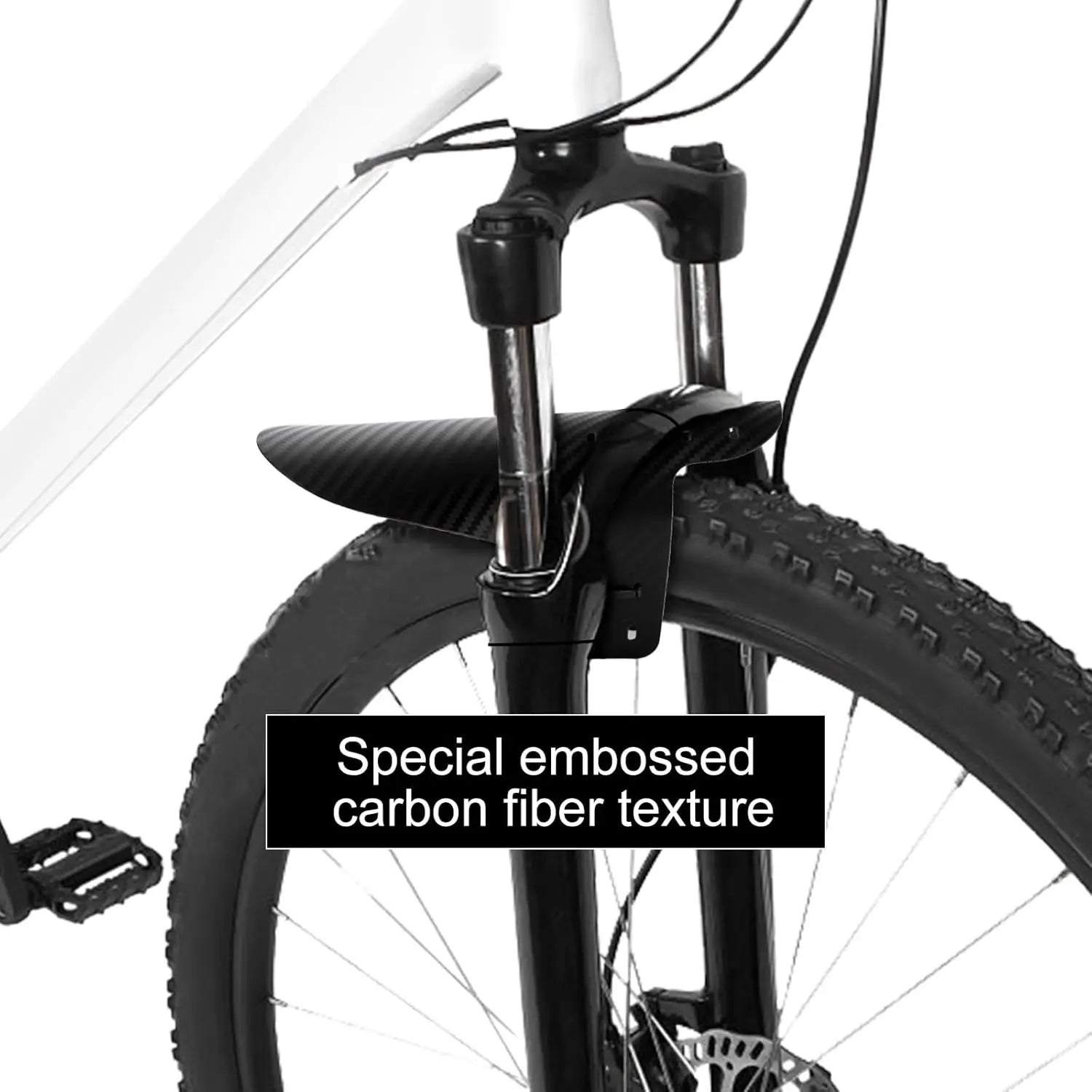 MTB Carbon Mud Guard Set – Universelles Schutzblech für Vorder- & Hintergabel | Inkl. 5 Kabelbinder