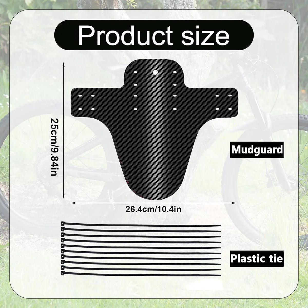 MTB Carbon Mud Guard Set – Universelles Schutzblech für Vorder- & Hintergabel | Inkl. 5 Kabelbinder