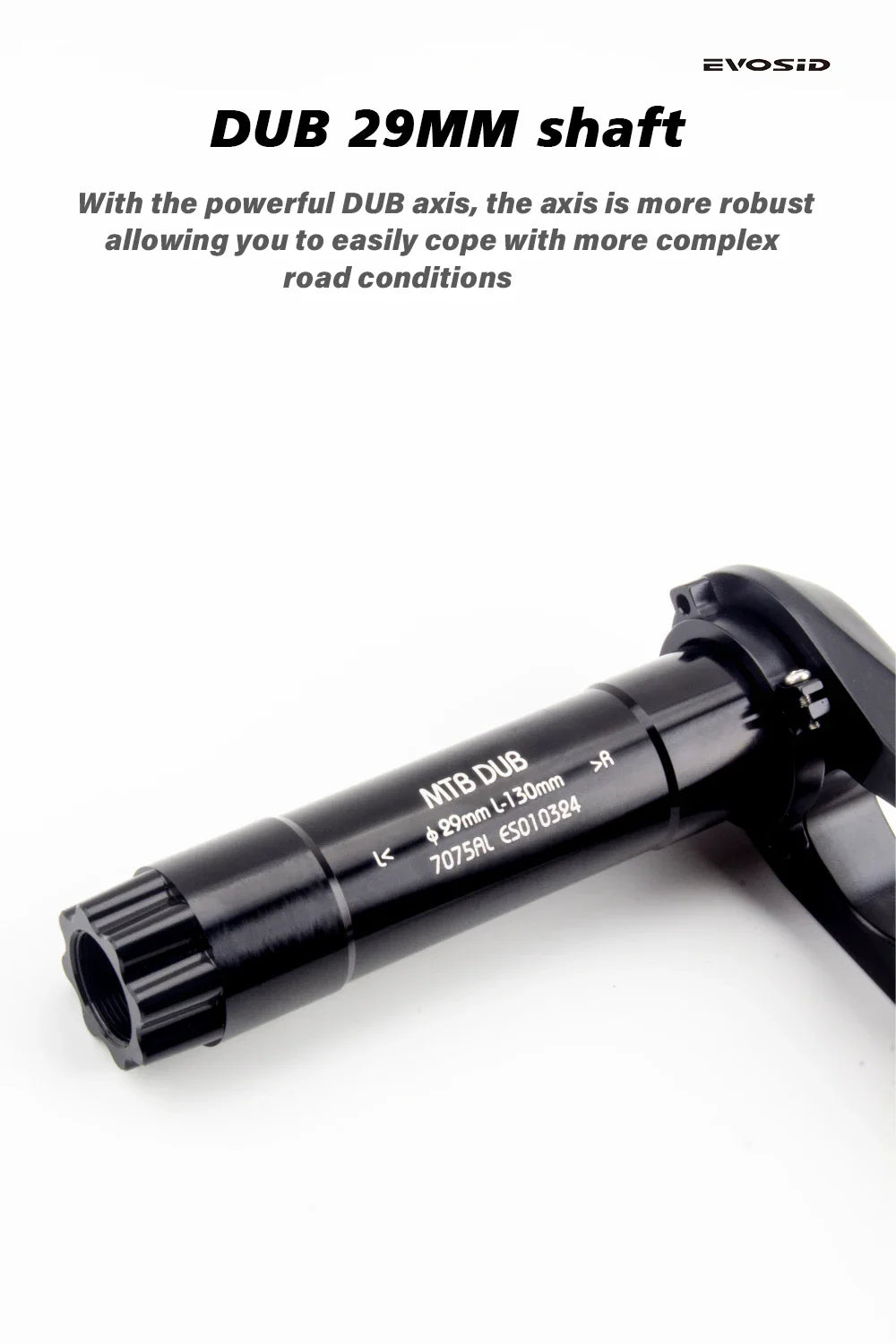 EVOSID Ultralight MTB Bike Crank 165mm DUB Axis 29mm Mountain Bicycle Crankset 170mm 3-nail Straight Installation For Enduro AM