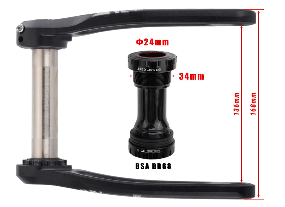 GOLDIX Bicycle Crankset 170/175mm Crank length 0mm Offset Install Directly Chainring 30/32/34/36/38T For Mountain Bike Crankset