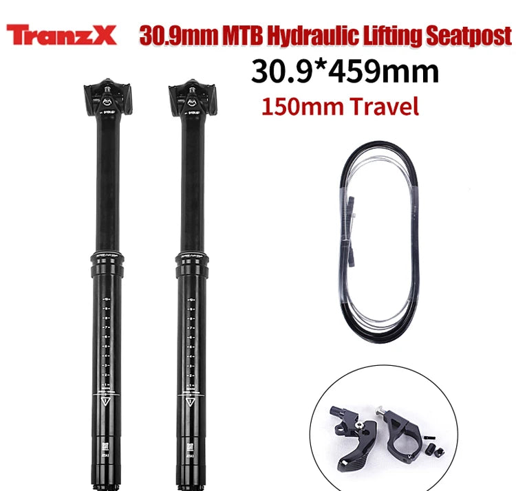 Tranz-x Dropper-Sattelstütze interne Zugverlegung 30,9 mm hydraulisch absenkbar 150 mm Federweg Mountainbike-Sattelstütze Rohrteil