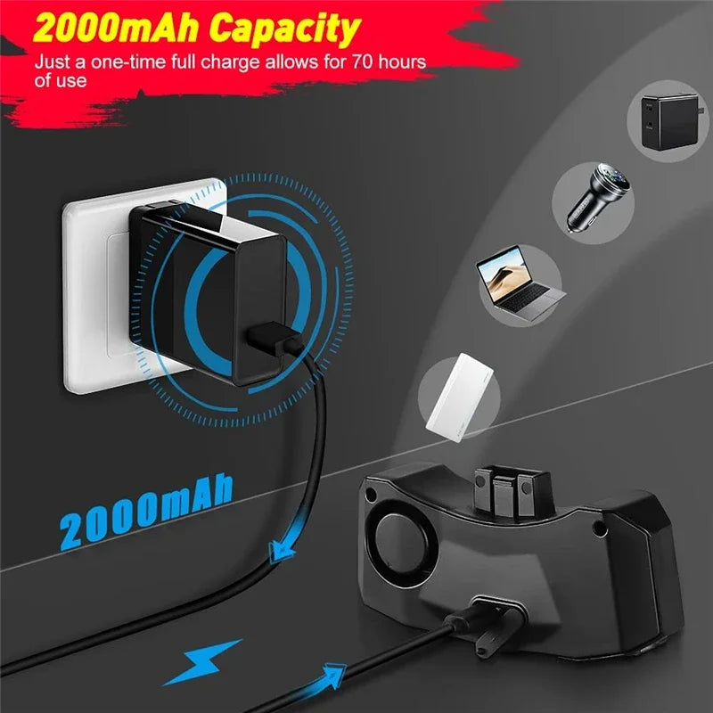 USB Rechargeable Bike Taillight with Alarm, Waterproof Anti Theft Rear Light Bicycle Turn Signal Brake Warning Light