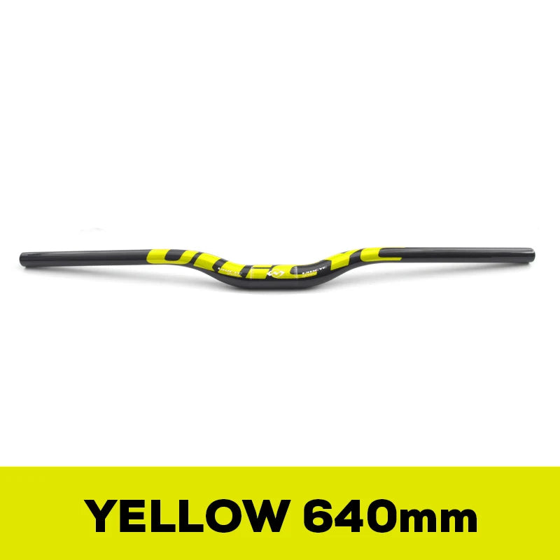 ULLICYC Mountain Bike 3K Full Carbon Handlebar Flat/Rise Carbon Bicycle Handlebar MTB Parts Fluorescent yellow 31.8*580-740mm