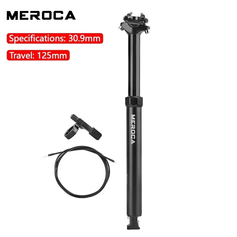 MEROCA Bicycle Dropper Seatpost 27.2/30.9/31.6x425mm Internal Routing Cable Remote Wire Control Lift Seat Tube Mtb Seatpost