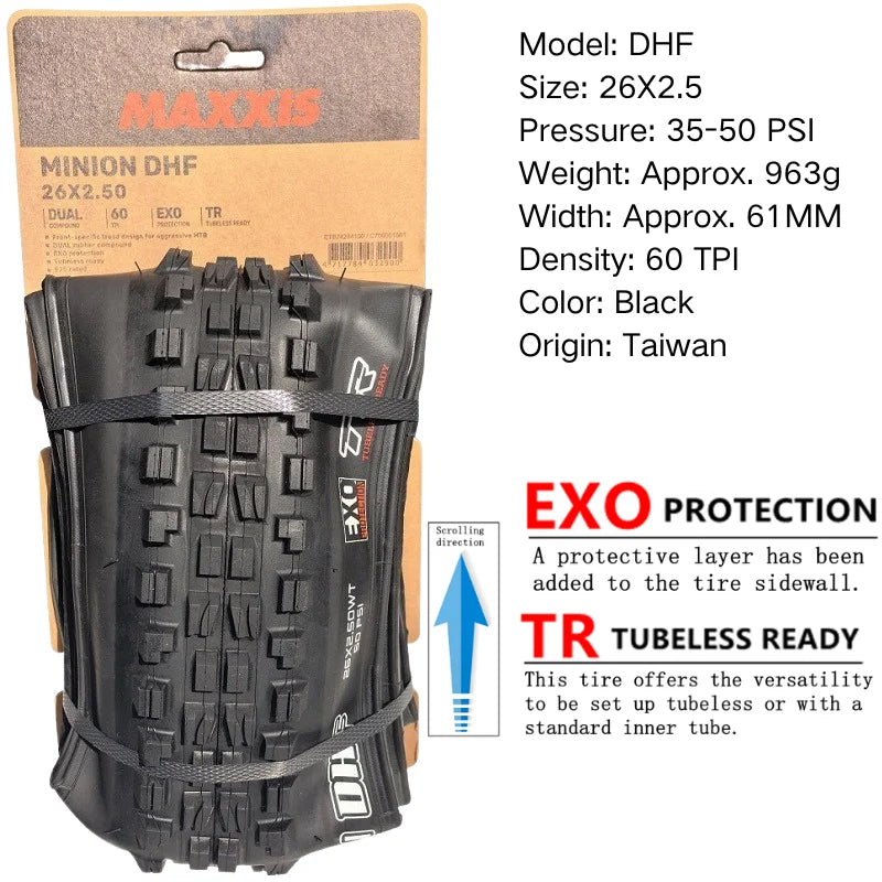 Maxxis Minion DHF (M301Ru) 26x2.3 27.5x2.3/2.5/2.8 29x2.3/2.5  Folding Downhill Tires For Mountain Bikes Are More Wear-resistant