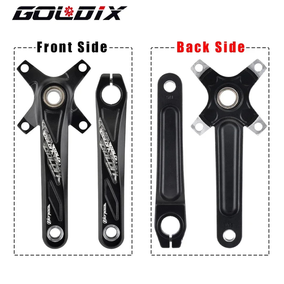 GOLDIX 104BCD MTB Crankset 165mm 170mm 175mm crank Round/Oval chainring 32T/34T/36T/38T Narrow Wide Teeth Sprocket for Mountain