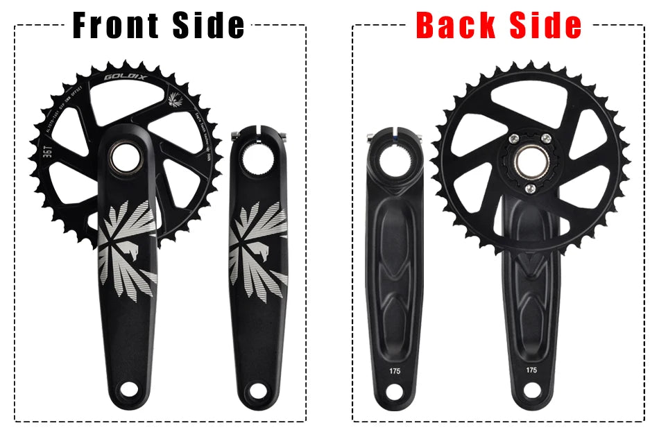 GOLDIX Bicycle Crankset 170/175mm Crank length 0mm Offset Install Directly Chainring 30/32/34/36/38T For Mountain Bike Crankset