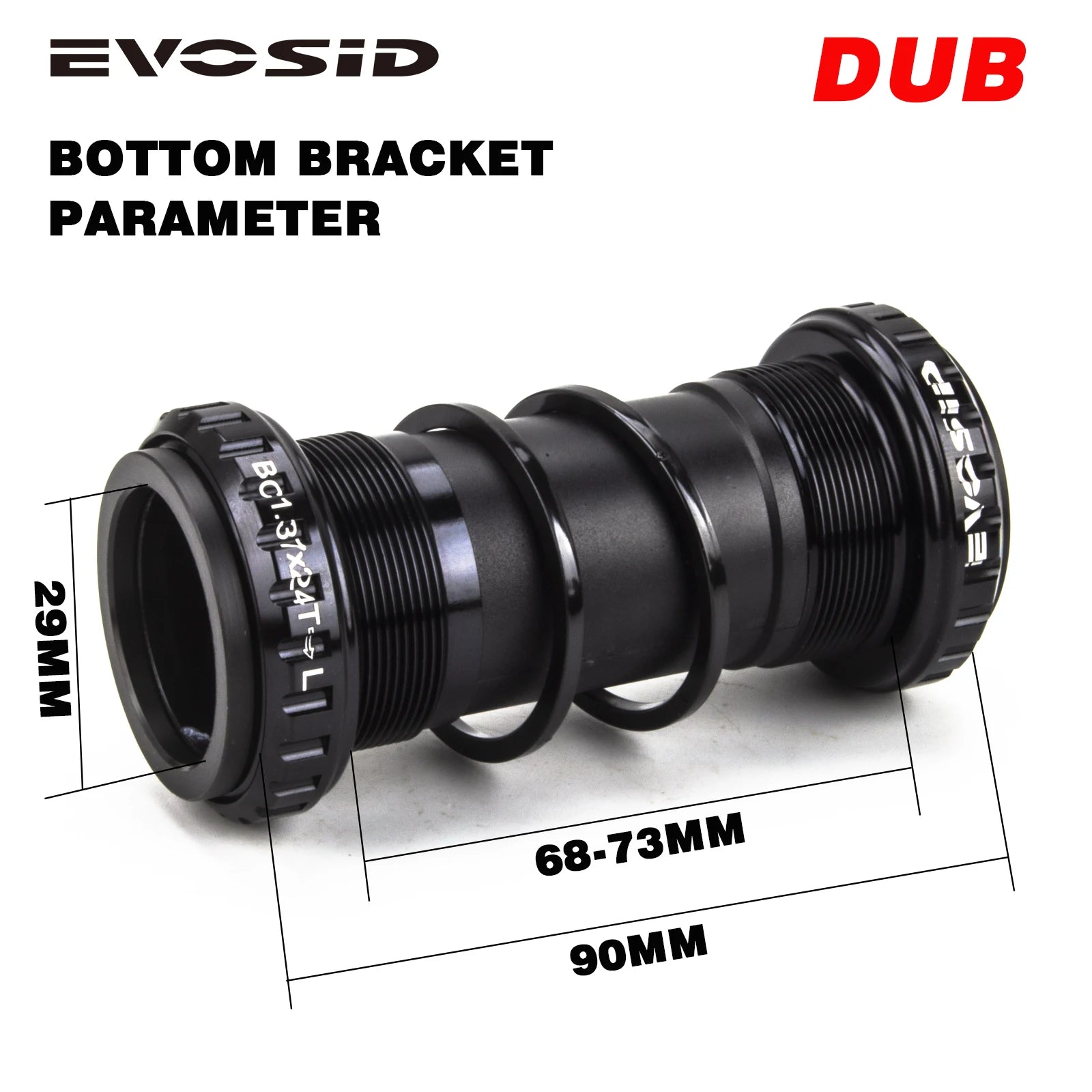 EVOSID Ultralight MTB Bike Crank 165mm DUB Axis 29mm Mountain Bicycle Crankset 170mm 3-nail Straight Installation For Enduro AM