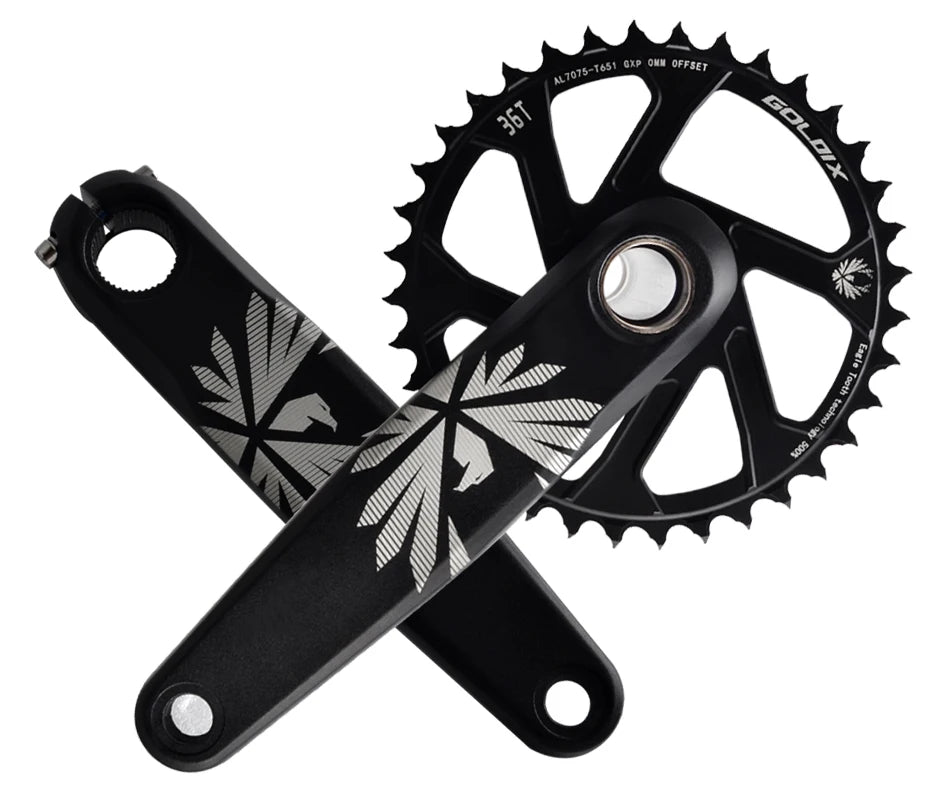 GOLDIX Bicycle Crankset 170/175mm Crank length 0mm Offset Install Directly Chainring 30/32/34/36/38T For Mountain Bike Crankset