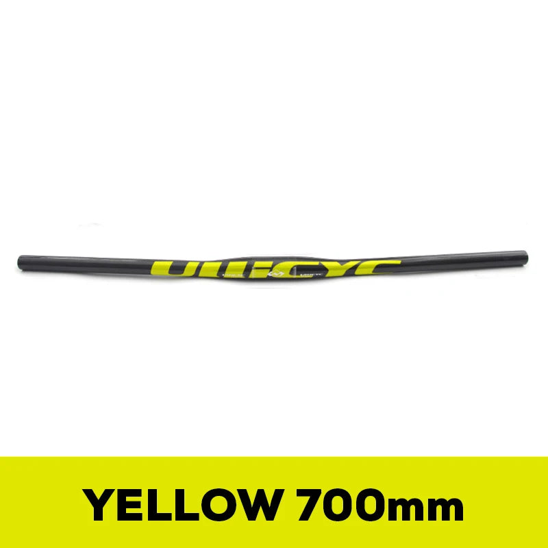 ULLICYC Mountain Bike 3K Full Carbon Handlebar Flat/Rise Carbon Bicycle Handlebar MTB Parts Fluorescent yellow 31.8*580-740mm