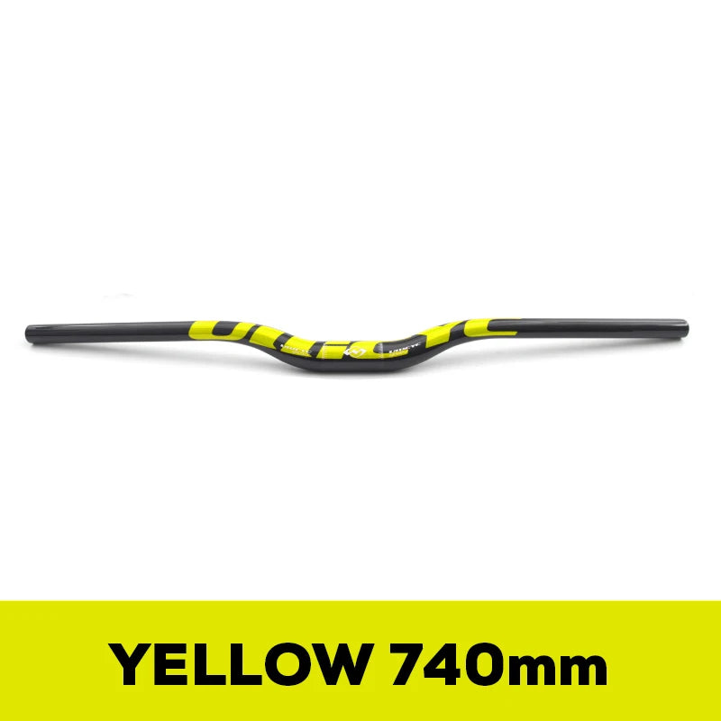 ULLICYC Mountain Bike 3K Full Carbon Handlebar Flat/Rise Carbon Bicycle Handlebar MTB Parts Fluorescent yellow 31.8*580-740mm